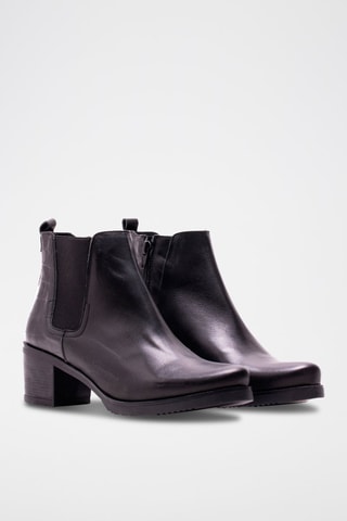 Leren Enkellaarzen Zwart