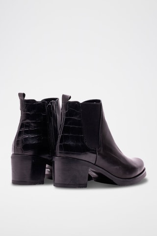 Leren Enkellaarzen Zwart