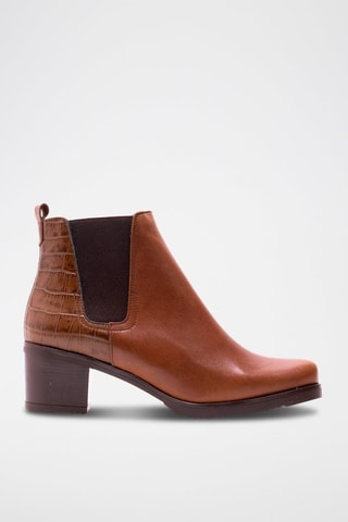 Leren Enkellaarzen Camel