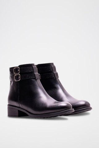 Leren Enkellaarzen Zwart