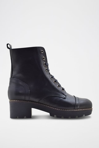 Leren Enkellaarzen Zwart