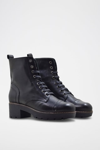 Leren Enkellaarzen Zwart