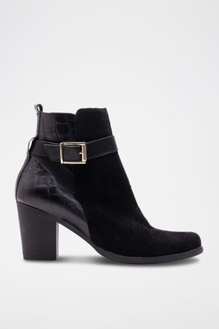 Leren Enkellaarzen Zwart