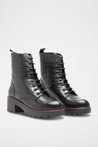 Suède Enkellaarzen Zwart