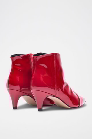 Lakleren Enkellaarzen Rood