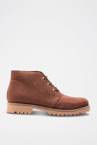 Leren Enkellaarzen Bruin