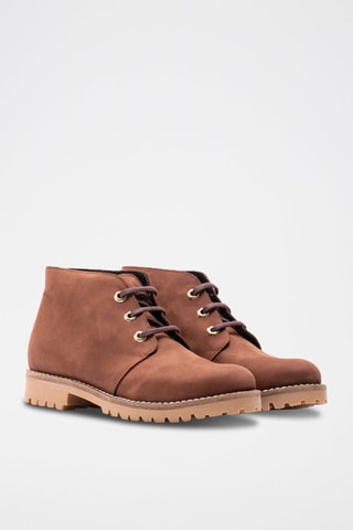 Leren Enkellaarzen Bruin