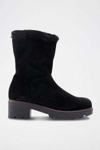 Gevoerde Nubuck Enkellaarzen Zwart