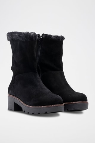 Gevoerde Nubuck Enkellaarzen Zwart