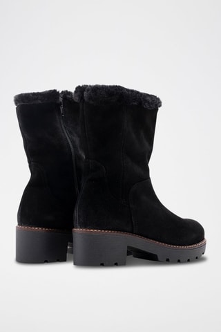 Gevoerde Nubuck Enkellaarzen Zwart