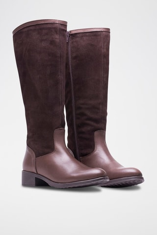 Nubuck en Leren Laarzen Bruin