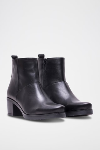 Leren Enkellaarzen Zwart