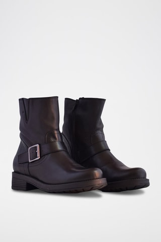 Leren Enkellaarzen Zwart