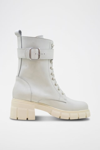 Leren Enkellaarzen Wit