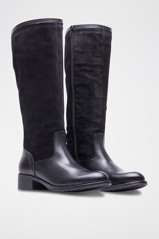 Nubuck en Leren Laarzen Zwart