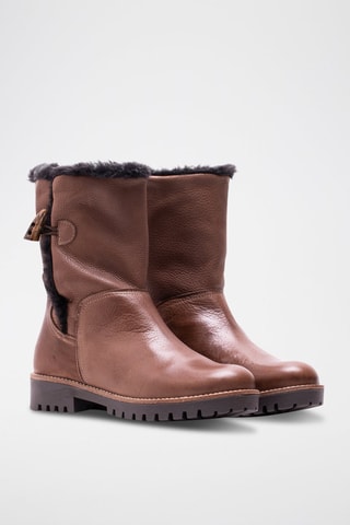 Bottines fourrées en cuir - Marron