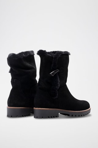 Gevoerde Nubuck Enkellaarzen Zwart