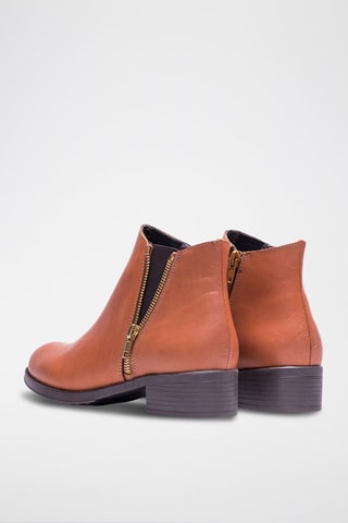 Leren Enkellaarzen Camel