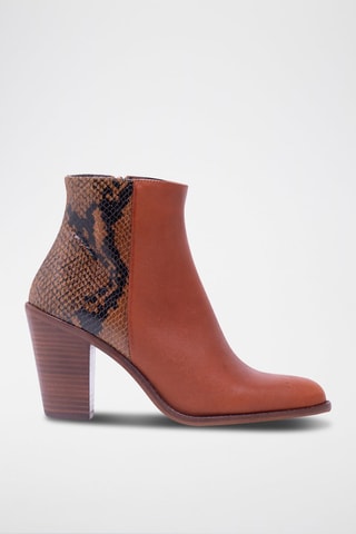 Leren Enkellaarzen Bruin