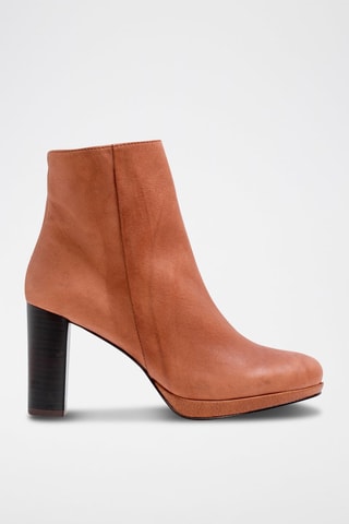 Leren Enkellaarzen Camel