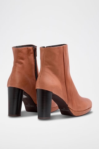 Leren Enkellaarzen Camel