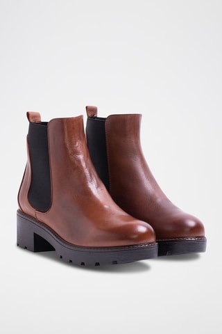 Leren Chelsea Boots Camel
