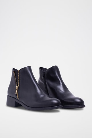 Leren Enkellaarzen Zwart