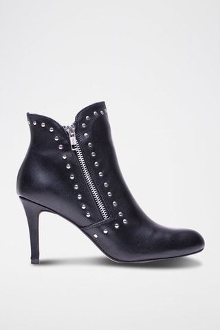 Leren Enkellaarzen Zwart