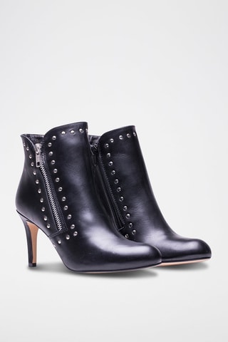 Leren Enkellaarzen Zwart