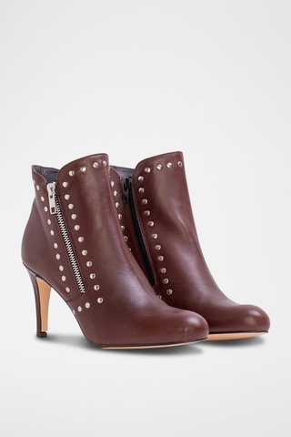 Leren Enkellaarzen Bruin