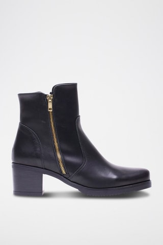 Leren Enkellaarzen Zwart