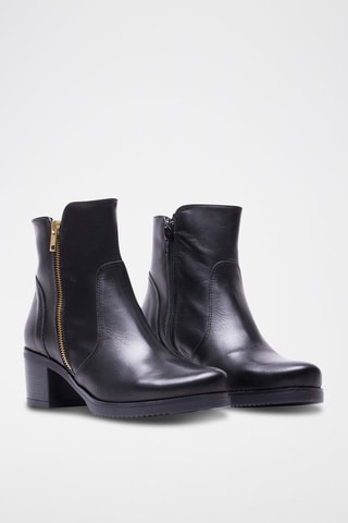 Leren Enkellaarzen Zwart