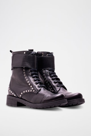 Leren Enkellaarzen Zwart