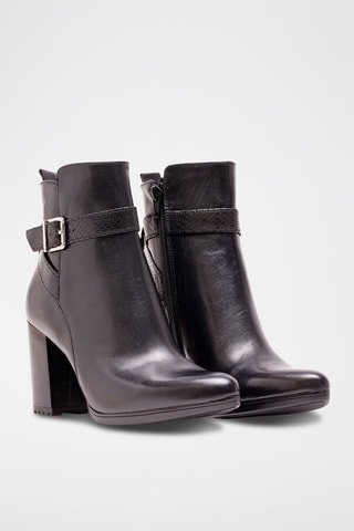 Leren Enkellaarzen Zwart