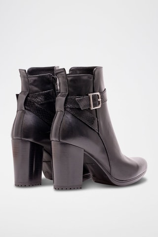 Leren Enkellaarzen Zwart