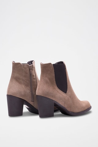 Leren Enkellaarzen Beige