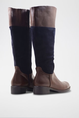 Leren Laarzen Bruin en Blauw