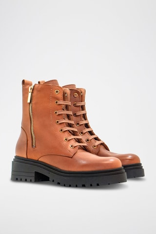 Leren Enkellaarzen - Bruin