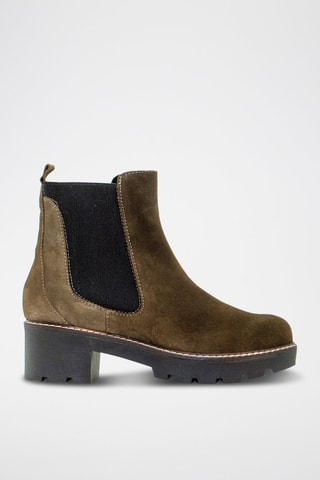 Hoge Leren Chelsea Boots - Kaki