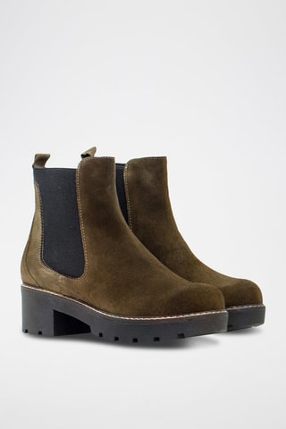 Hoge Leren Chelsea Boots - Kaki