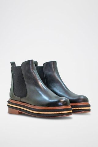 Hoge Leren Chelsea Boots - Zwart