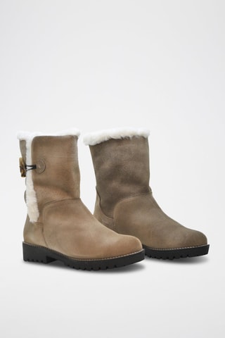 Gevoerde Leren Enkellaarzen - Bruin