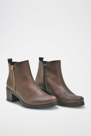 Leren Enkellaarzen - Bruin