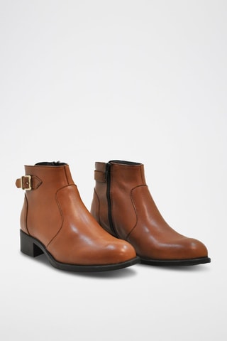 Leren Enkellaarzen - Bruin