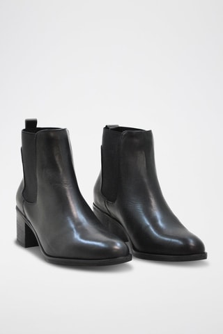 Leren Enkellaarzen - Zwart