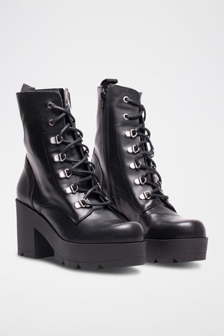 Leren Enkellaarzen Zwart