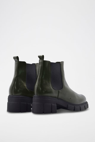 Leren Chelsea Boots Kaki