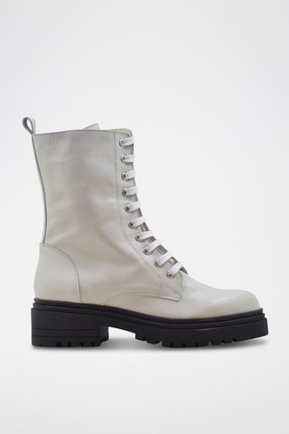 Leren Enkellaarzen Wit