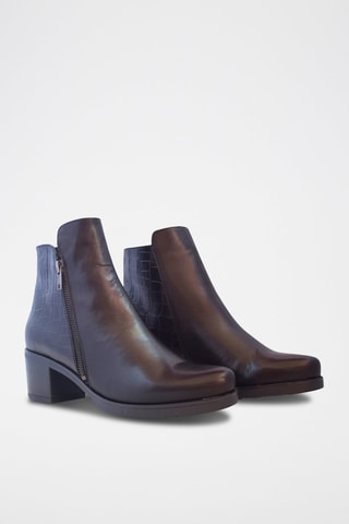 Leren Enkellaarzen Zwart