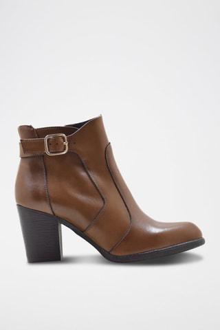 Leren Enkellaarzen Camel